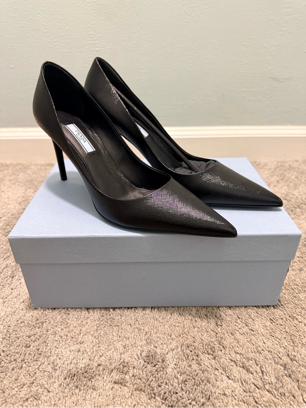 Prada Vernice St. Saffiano Leather Pump